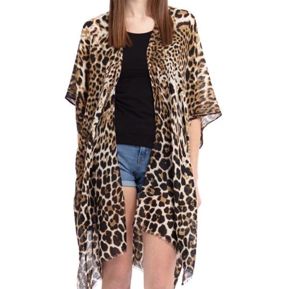 Leopard Print Kimono - Picture 1 of 2